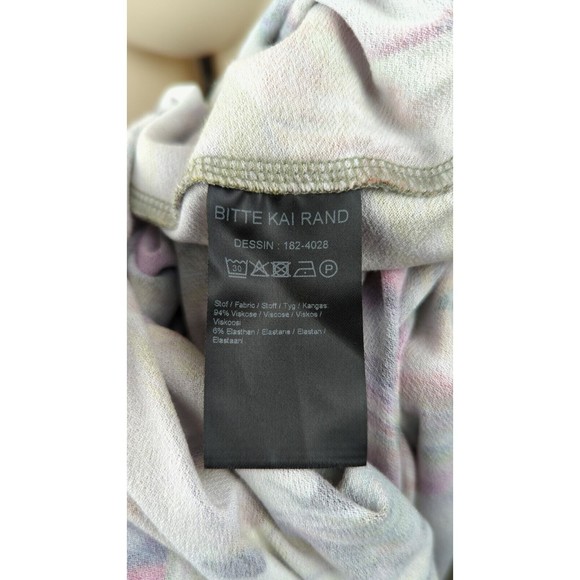 Bitte Kai Rand Faux Wrap Dress Abstract Pattern Wearable Art Colorful Long Slv M - Picture 5 of 6